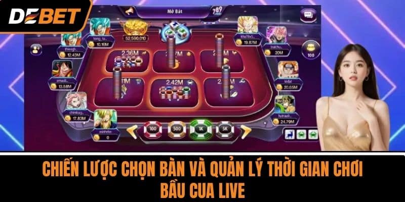 Chiến Lược Chọn Bàn và Quản Lý Thời Gian Chơi Bầu Cua Live